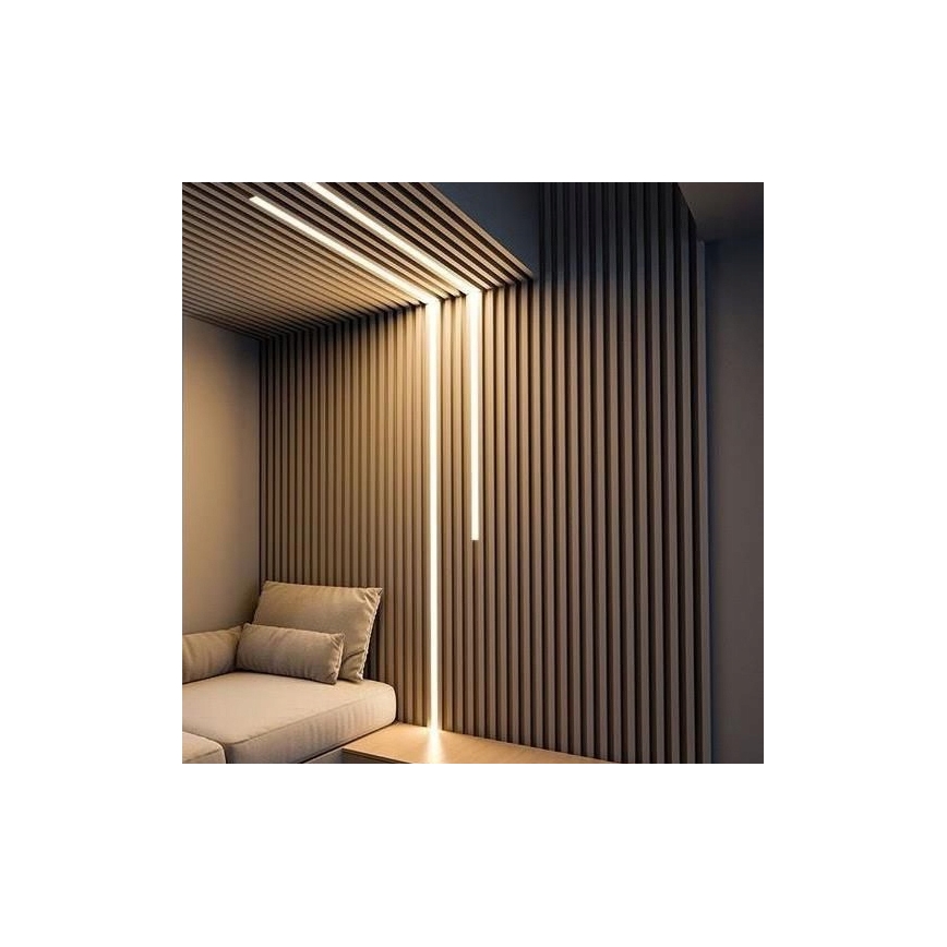 Profil encastrable pour rubans LED 1 m, coloris argenté/blanc