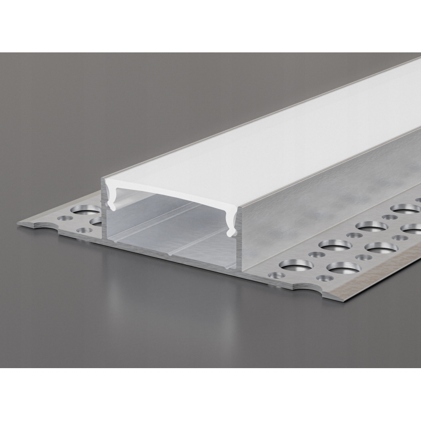Profil encastrable pour rubans LED — 1 m, argenté/blanc