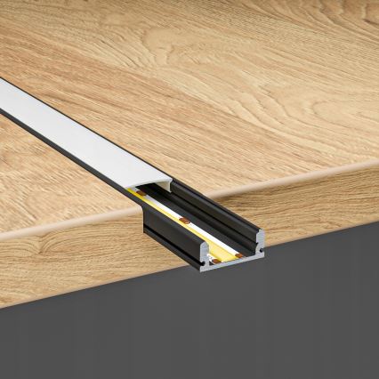 Profil encastrable pour rubans LED — 1 m, noir/blanc