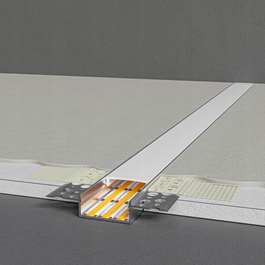 Profilé encastrable pour rubans LED 1 m argent/blanc