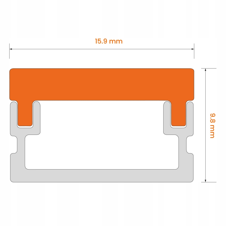 Profilé encastrable pour rubans LED 1 m argent/blanc