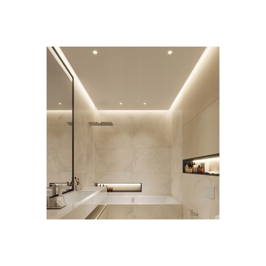 Profilé encastrable pour rubans LED 1 m argenté/blanc