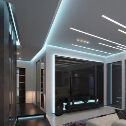 Profilé encastrable pour rubans LED 1 m argenté/blanc