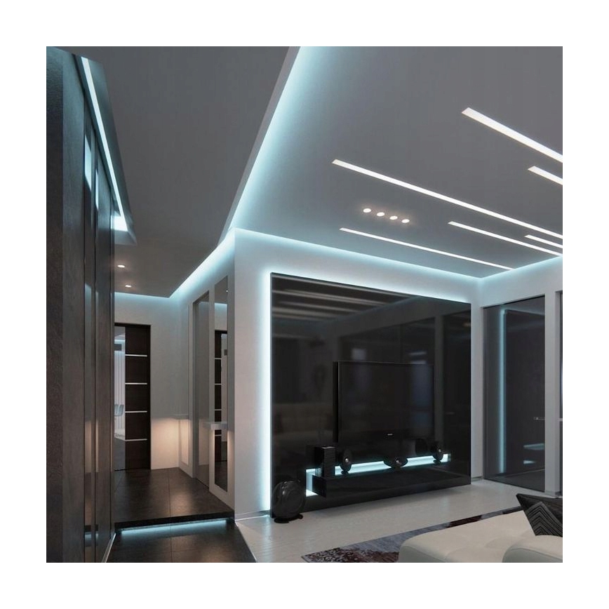 Profilé encastrable pour rubans LED 1 m argenté/blanc