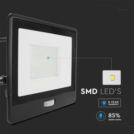 Projecteur avec détecteur LED/50W/230V 4000K IP65 noir