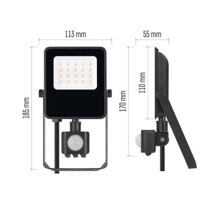 Projecteur avec détecteur VISIO LED/10W/230V 4000K IP65
