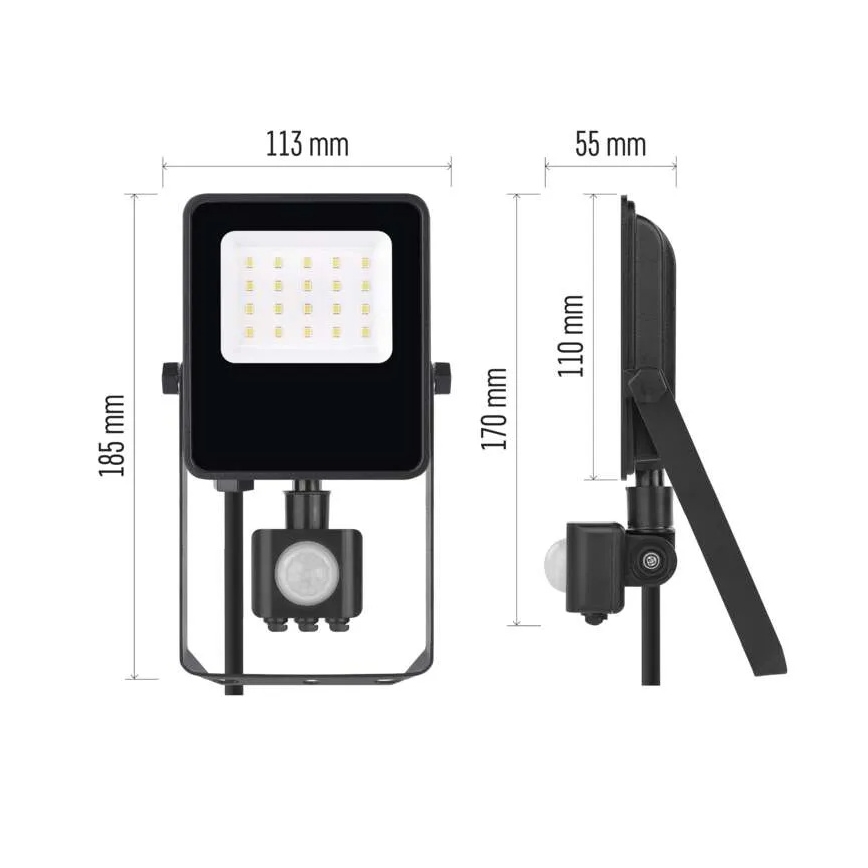 Projecteur avec détecteur VISIO LED/10W/230V 4000K IP65