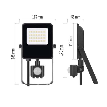 Projecteur avec détecteur VISIO LED/20W/230V 4000K IP65