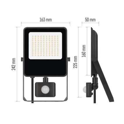 Projecteur avec détecteur VISIO LED/50W/230V 4000K IP65