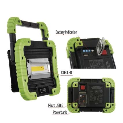 Projecteur COB rechargeable LED/3,7V 3000 mAh IP44