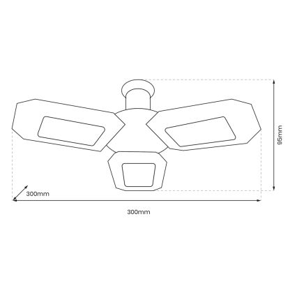 Projecteur de plafond LED 3xE27/16,7W/230V 4000K