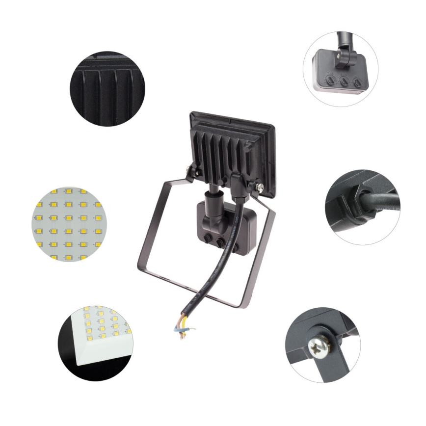 Projecteur d'extérieur avec détecteur NOCTIS LUX 3 LED/10W/230V 4000K IP44 noir