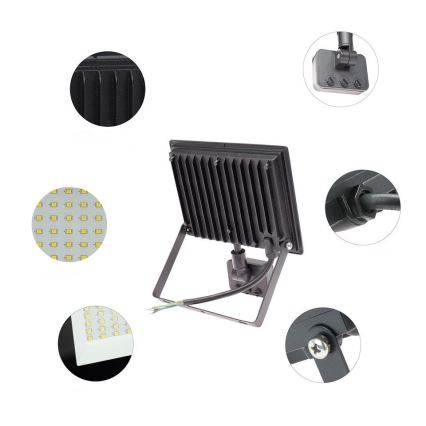 Projecteur d'extérieur avec détecteur NOCTIS LUX 3 LED/50W/230V 4000K IP44 noir