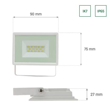 Projecteur d'extérieur NOCTIS LUX 3 LED/10W/230V 6000K IP65 blanc