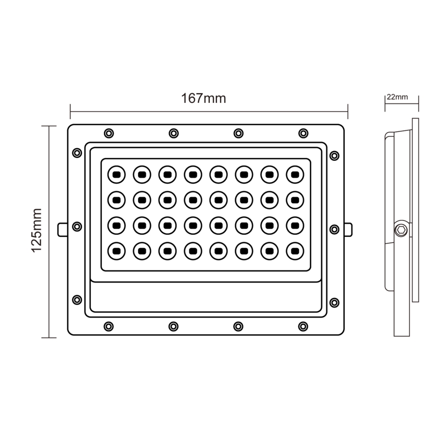 Projecteur extérieur LED/50W/230V 5000K IP65 gris