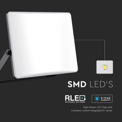 Projecteur LED LED/100W/230V 3000/4000/6500K IP65 noir
