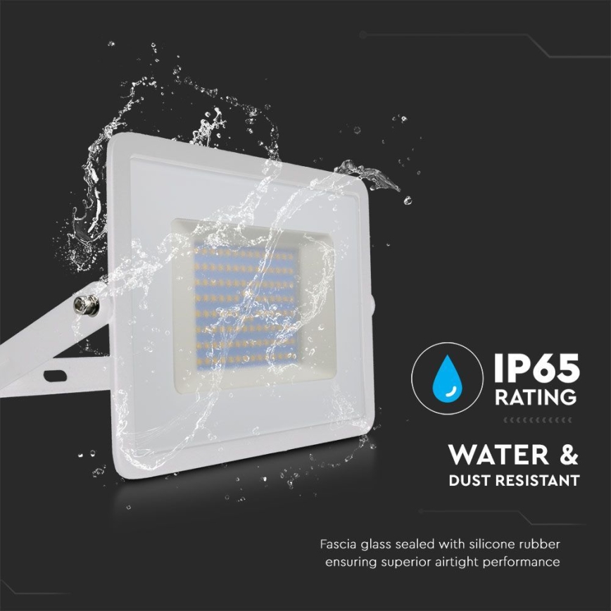 Projecteur LED/100W/230V 6500K IP65 blanc
