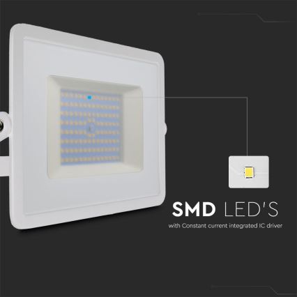 Projecteur LED/100W/230V 6500K IP65 blanc