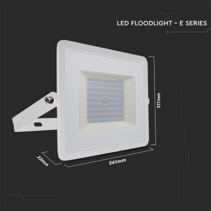 Projecteur LED/100W/230V 6500K IP65 blanc