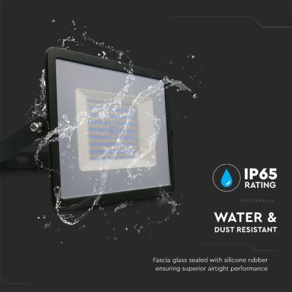 Projecteur LED/100W/230V 6500K IP65 noir