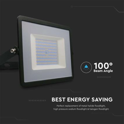 Projecteur LED/100W/230V 6500K IP65 noir