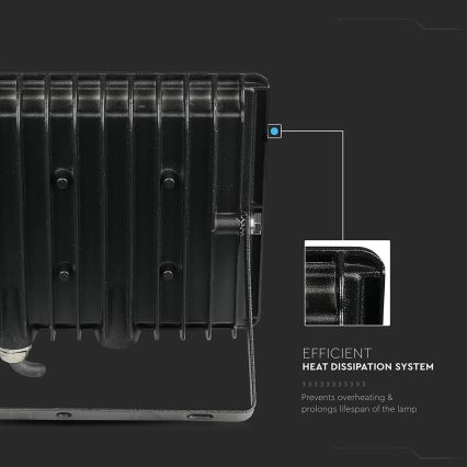 Projecteur LED/100W/230V 6500K IP65 noir