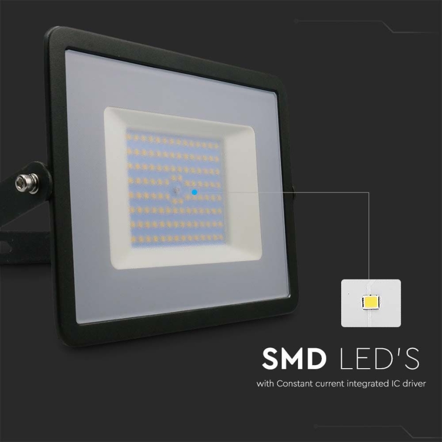 Projecteur LED/100W/230V 6500K IP65 noir