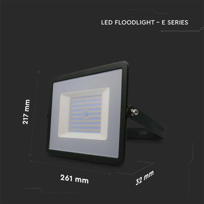 Projecteur LED/100W/230V 6500K IP65 noir