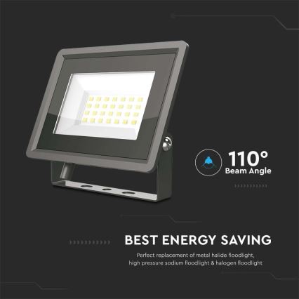 Projecteur LED/20W/230V 6500K IP65 noir