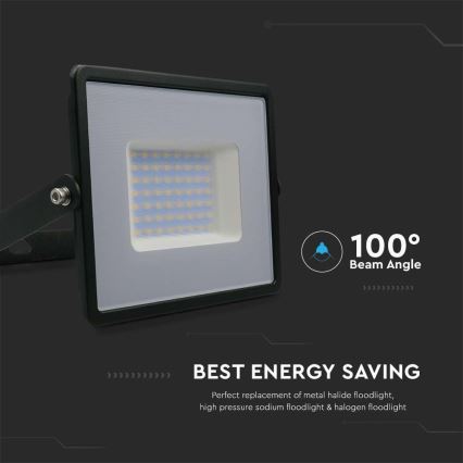 Projecteur LED/50W/230V 4000K IP65 noir