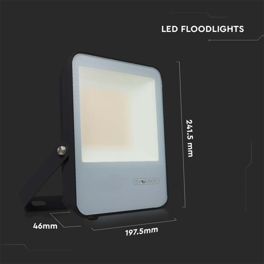 Projecteur LED/50W/230V 6400K IP65 noir