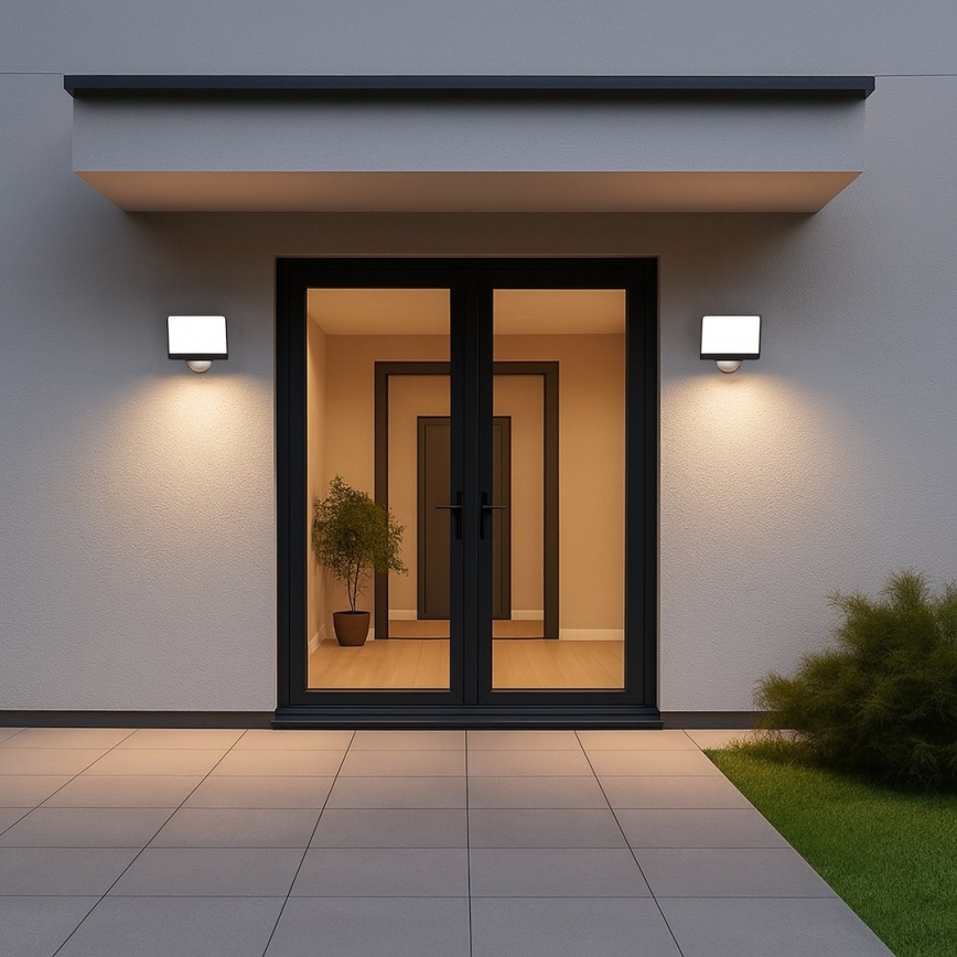 Projecteur LED avec capteur de mouvement et capteur crépusculaire DAVOS LED/30W/230V IP54 noir