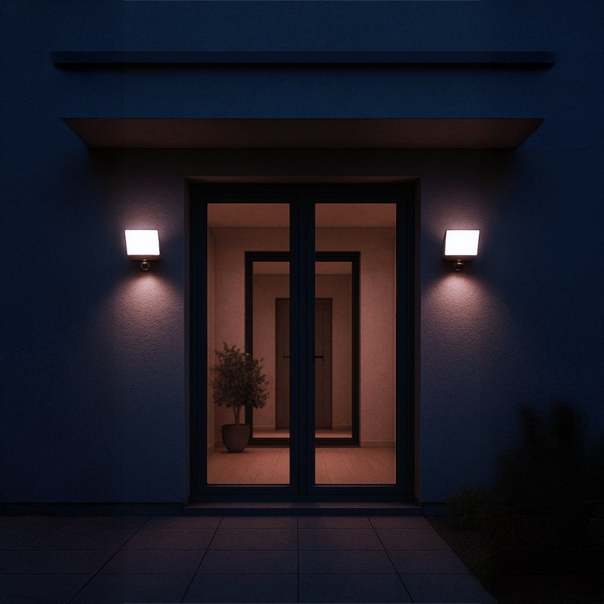 Projecteur LED avec capteur de mouvement et capteur crépusculaire DAVOS LED/30W/230V IP54 noir