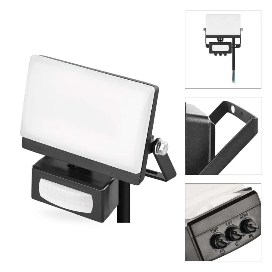 Projecteur LED avec détecteur de mouvement et capteur crépusculaire TAMBO EVO LED/20W/230V 4000K IP44 noir