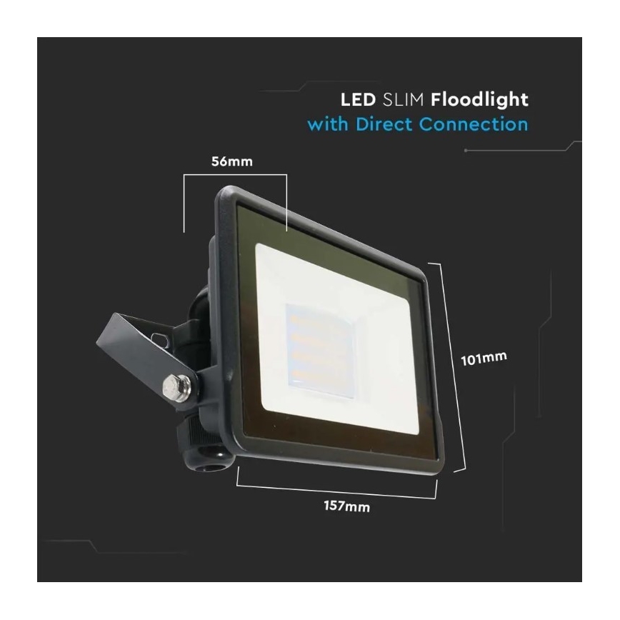 Projecteur LED avec connexion directe SAMSUNG CHIP LED/20W/230V IP65 6500K