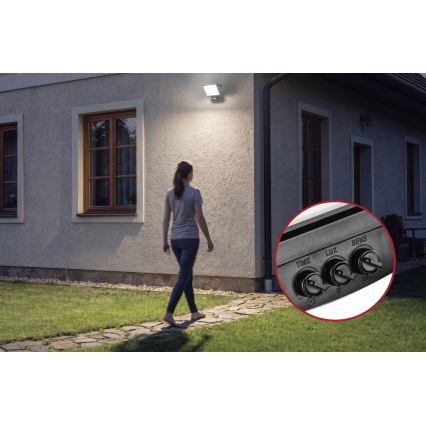 Projecteur LED avec détecteur de mouvement et capteur crépusculaire TAMBO EVO LED/50W/230V 4000K IP44 noir