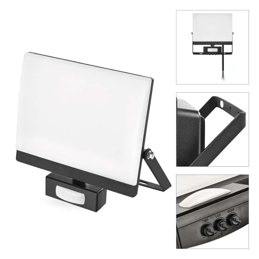 Projecteur LED avec détecteur de mouvement et capteur crépusculaire TAMBO EVO LED/50W/230V 4000K IP44 noir