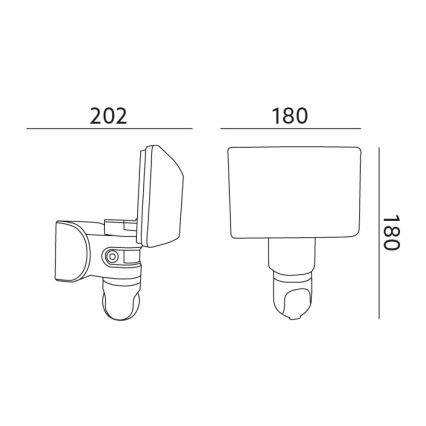 Projecteur LED avec détecteur et caméra LED/23W/230V IP44 Wi-fi Tuya