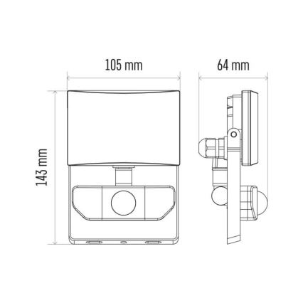 Projecteur LED avec détecteur LED/10,5W/230V IP54