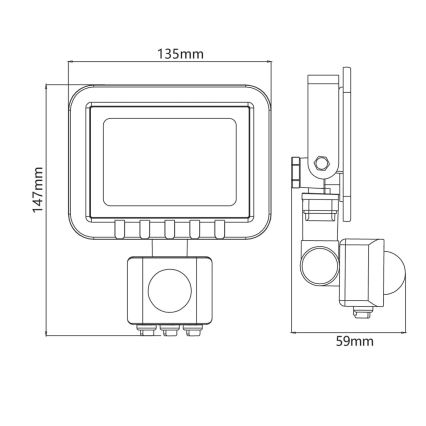 Projecteur LED avec détecteur LED/20W/230V IP65