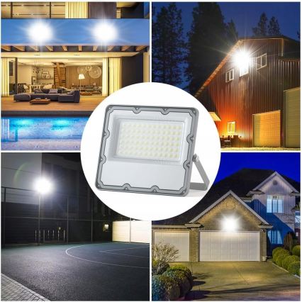 Projecteur LED d'extérieur 100 W, 230 V, 4500 K, IP65, gris