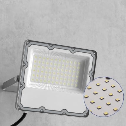 Projecteur LED d'extérieur 100 W, 230 V, 4500 K, IP65, gris