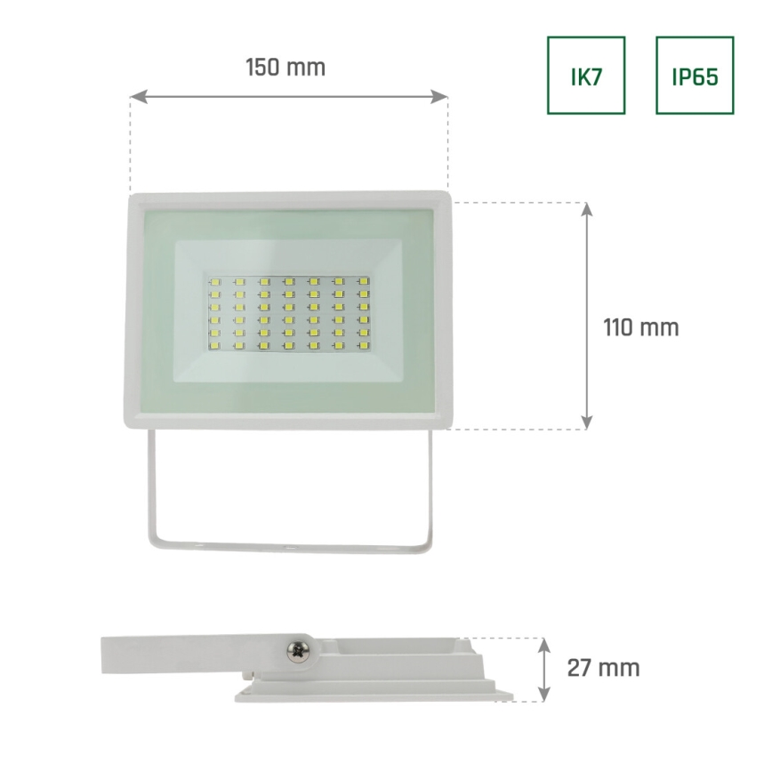Projecteur LED d'extérieur NOCTIS LUX 3 LED/30W/230V 4000K IP65 blanc