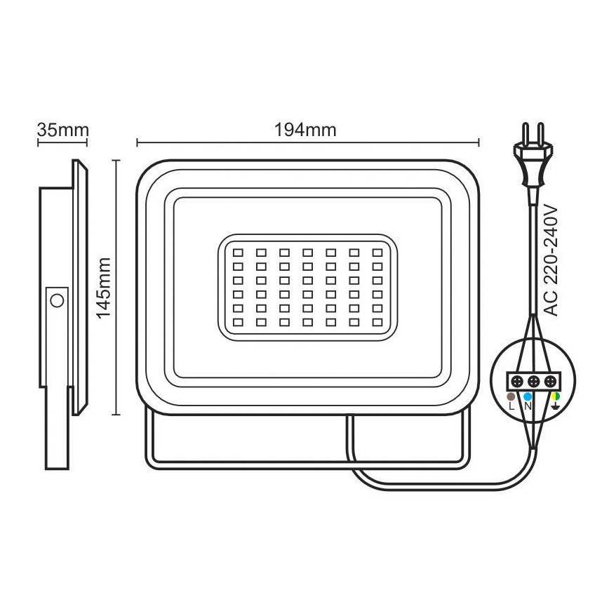 Projecteur LED LED/50W/230V 4000K IP65