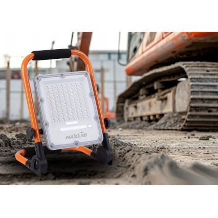 Projecteur LED rechargeable à intensité variable avec trépied LED/100W/3,2V 4500K 10000 mAh IP65 orange