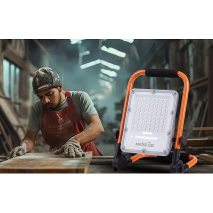 Projecteur LED rechargeable à intensité variable avec trépied LED/100W/3,2V 4500K 10000 mAh IP65 orange
