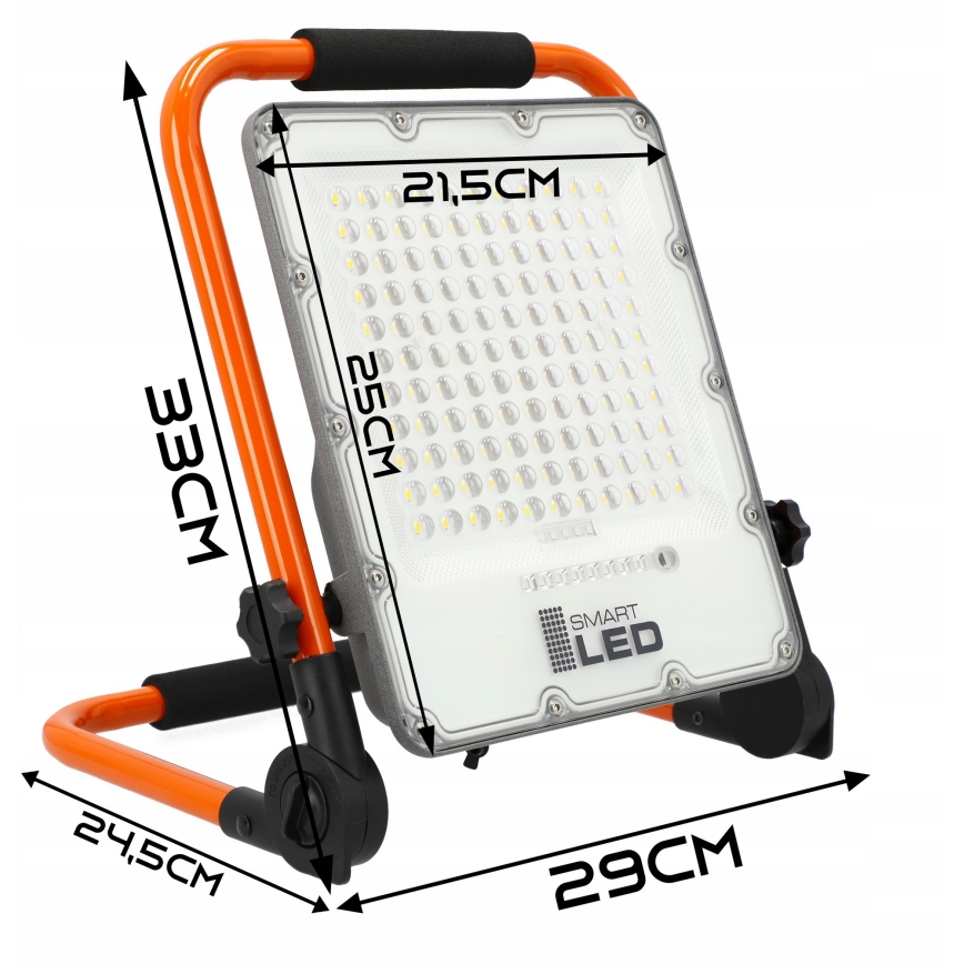 Projecteur LED rechargeable avec trépied LED/100W/3,2V 5000K 5000 mAh IP65 orange