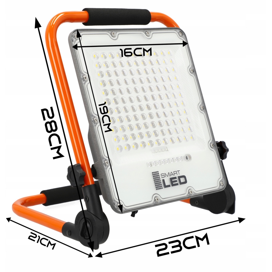 Projecteur LED rechargeable avec trépied LED/30W/3,2V 4500K 5000 mAh IP65 orange