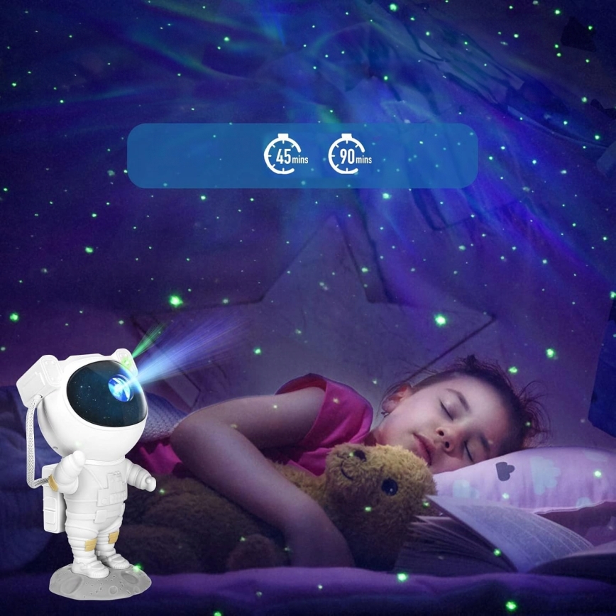 Projecteur LED RGB 5W/5V en forme d'astronaute avec télécommande