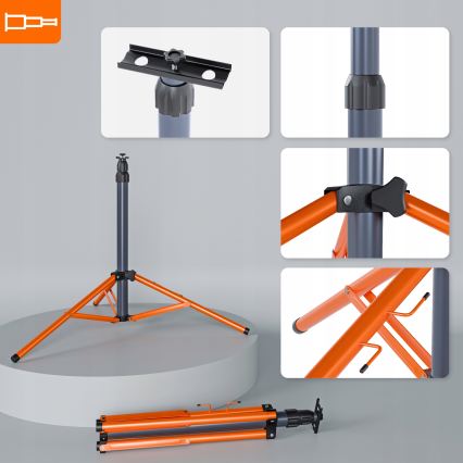 Projecteur LED sur pied 3xLED/50W/230V 4500K IP65 noir/orange